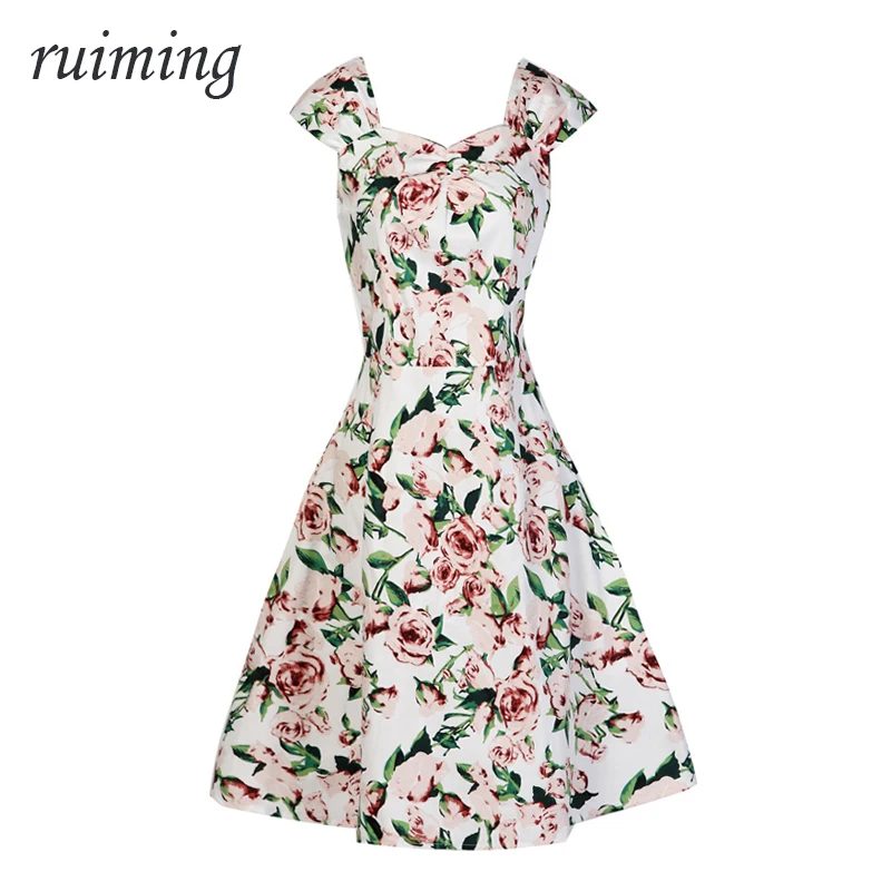 2017 Женщины Dress Халат Старинные С Плеча Черный Лето Jurken 1950 s 60 Ретро Рокабилли