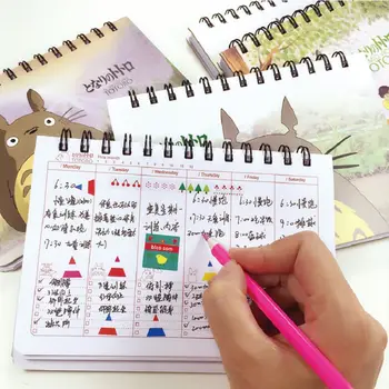 

totoro agenda planner notebook 2017 cartoon cuadern sketchbook material escolar kawaii diary caderno espiral stationery cadernos
