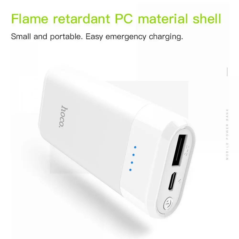 HOCO Power Bank 5200 мАч Мини USB LED 18650 литиевая внешняя батарея портативное зарядное