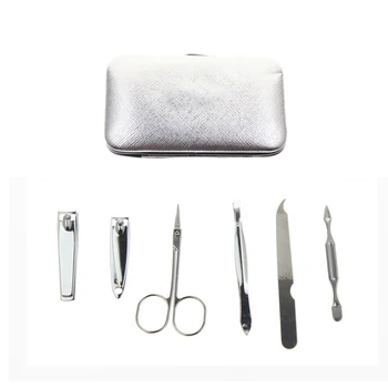 

6Pcs/Set AliExpress Fast Shipping Silver Color Cheap Foot Pedicure Tools Include Scissor Nail Clippers Nail File Tweezer