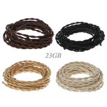 5 м 2 шнура 0,75 см красочные винтажные Ретро твист плетеный тканевый светильник кабель Электрический провод для люстры кулон провода ламп M01