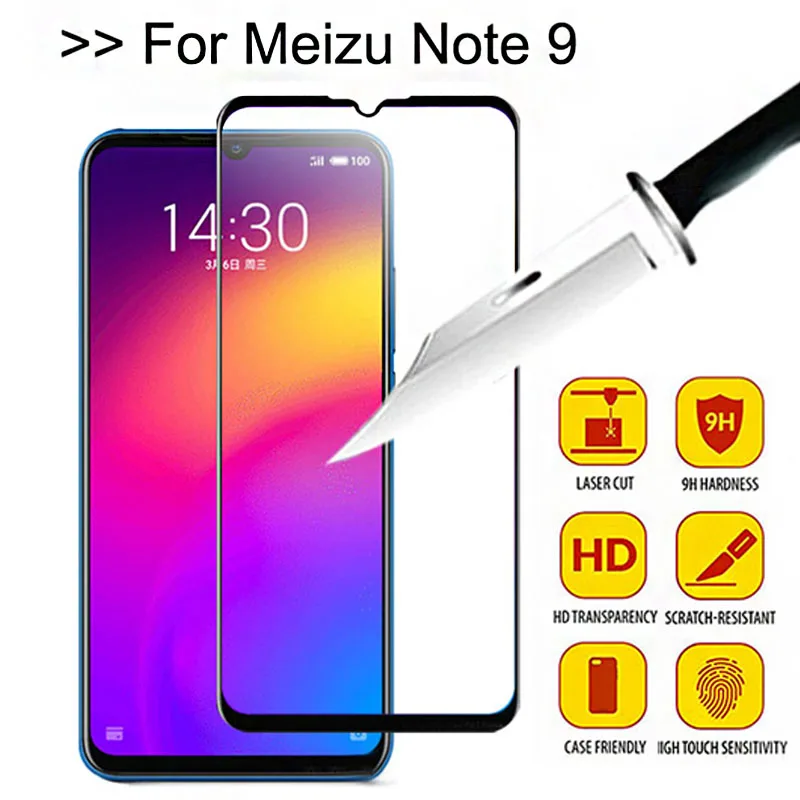 Защитное стекло для meizu m9 note на maisie meilian not m 9 m9note закаленное защита экрана полная