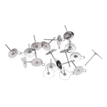 

Jewelry Findings 304 Stainless Steel Ear Stud Components 12.5x10mm Hole: 1mm; Pin: 0.7mm