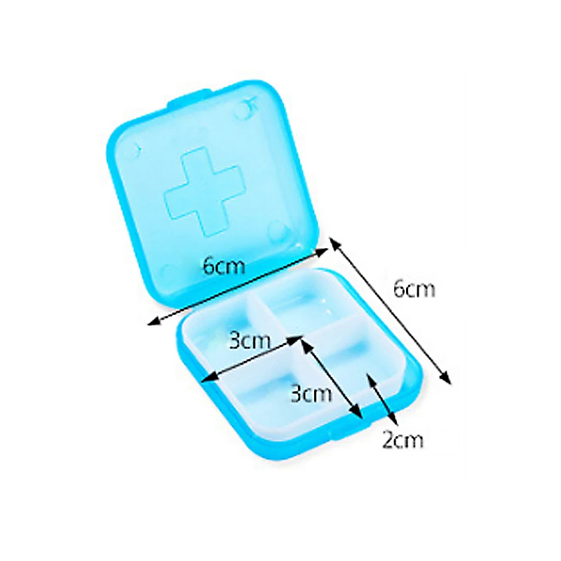 DINIWELL портативный органайзер для таблеток с 4 слотами, коробка для хранения конфет, коробка для хранения витаминных лекарств, чехол для хранения таблеток, контейнер для ежедневных путешествий