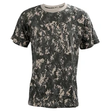 Летняя мужская камуфляжная футболка для охоты, дышащая армейская тактическая Боевая футболка, военная Спортивная камуфляжная уличная походная футболка ACU
