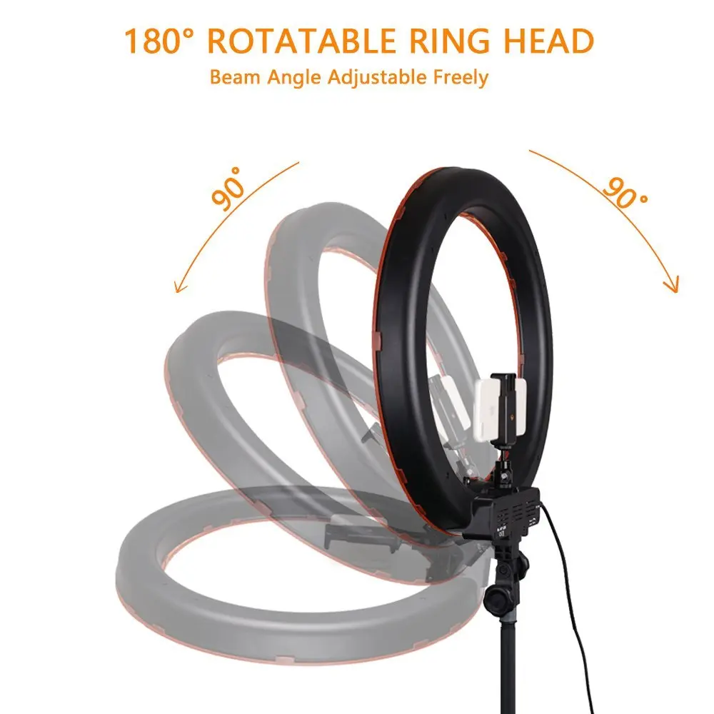  capsaver RL-18 LED Ring Light 18 inch Makeup Lamp with Tripod Mirror High CRI LED 5500K Camera Phot - 32827982049
