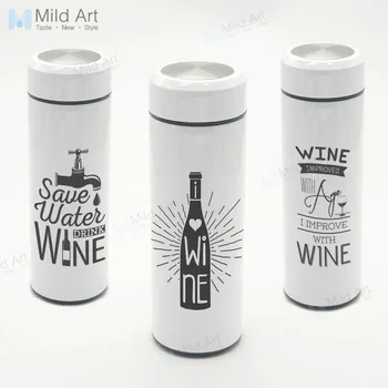 

Personalized Vintage Wine Quotes Travel Mug Stainless Steel Thermal Vacuum Cup Office Water Tea Coffee Drink Bottle 350ml Gifts