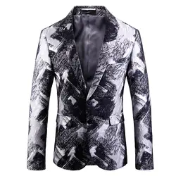 2018 осенние пальто британский стиль пиджаки Для мужчин Slim Fit Для мужчин высокое качество Ho Для мужчин s Блейзер Личность куртка полный размер