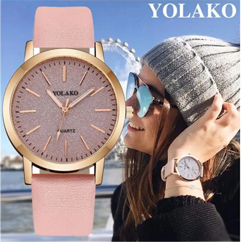 2020 Роскошные брендовые кварцевые женские часы с кожаным ремешком модные