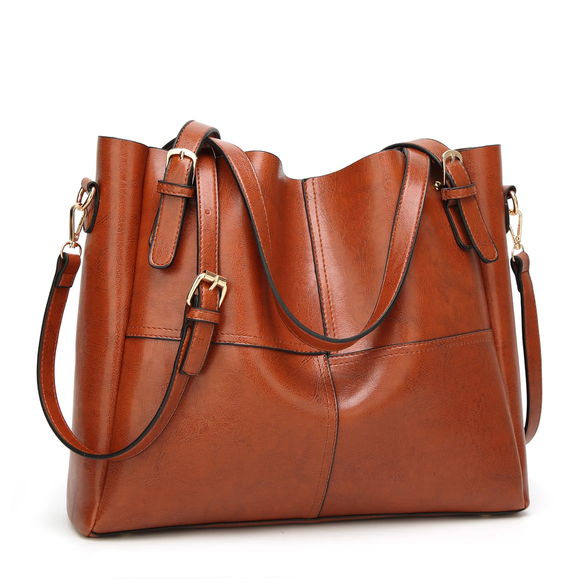 

The new female bag fashion bag joker oil wax single shoulder bag