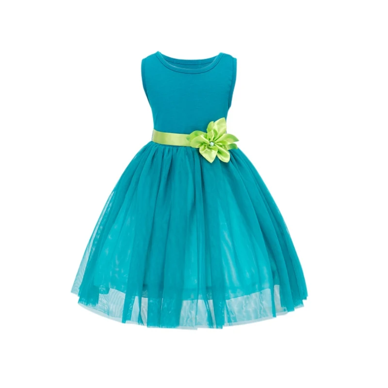 

Cotton Baby Girls Dress Flower Lace Ball Gown Princess Party Formal Vest Dress 2-7Y