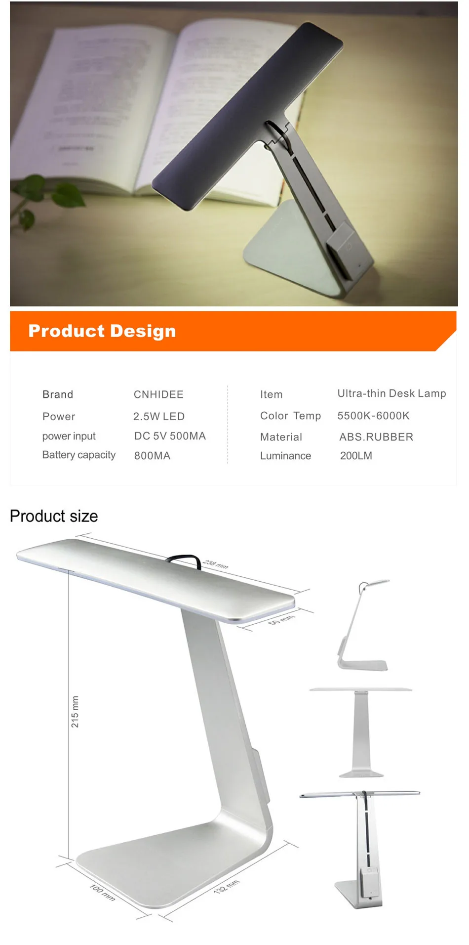 Eye protection Dimmable Desk Lamp Ultra-thin with 28 Led 3 Level of Brightness Style Table Light for Home Study Night Lampara (8)