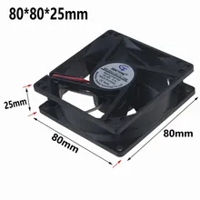 10Pcs Gdstime DC Axial Cooling Fan 48V 0.1A 2 Wires 80x80x25mm 8025 8cm 80mm ta15052hbl 2 axial cooling fan ac 220v 0 18a 17252 17cm 172 150 52mm 2 wires 50 60hz