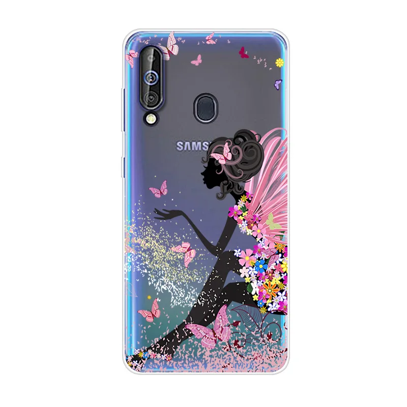 For Samsung A60 Case Cute Painted Soft TPU Clear Bumper Coque For Samsung Galaxy A60 A605 A605F A 60 Cases Silicone Phone Cover