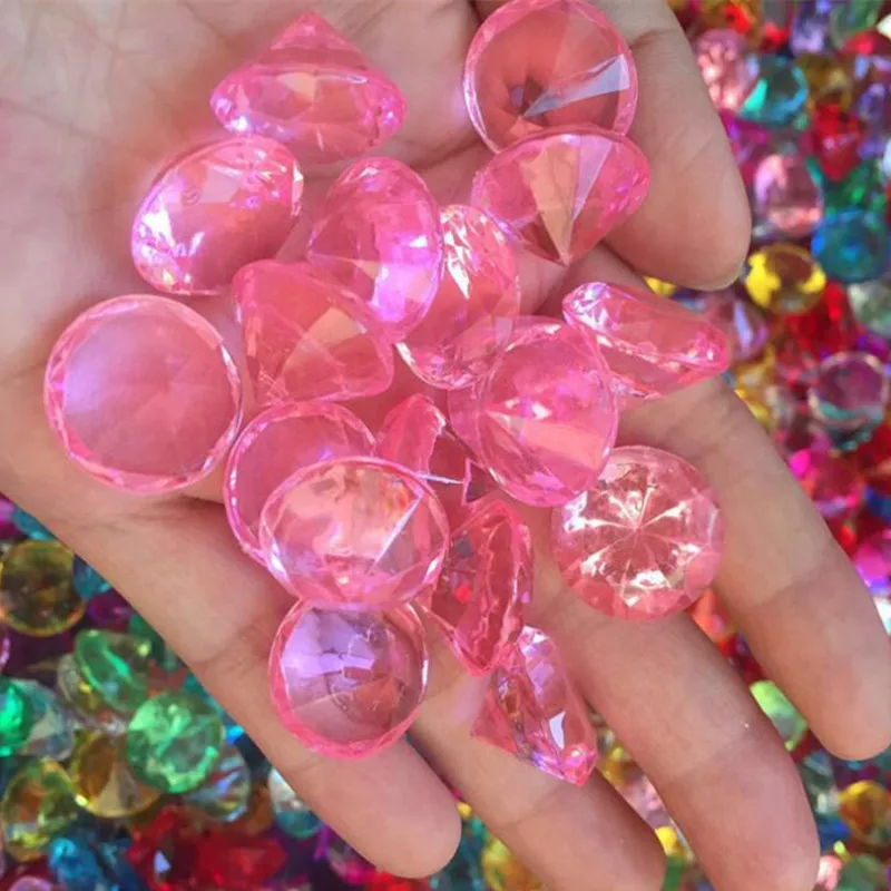 Красочный пиратский реквизит для косплея, 20 мм, искусственный бриллиант, драгоценности, сундук с сокровищами, пират, акриловые кристаллы, драгоценные камни для детей, для дня рождения - Цвет: pink