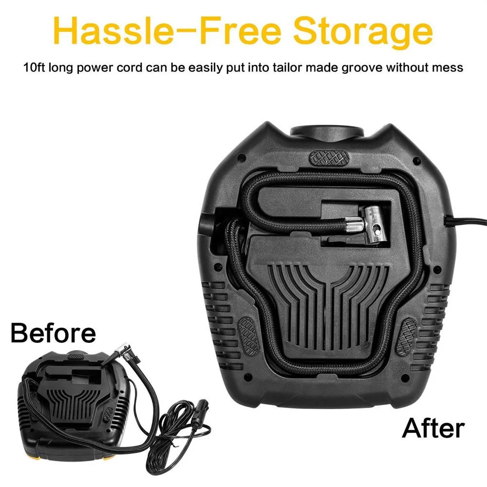 

20x18x7.5 cm 12V 150PSI Car Mini Portable Air Compressor Electric Tire Inflator Pump Display strong power