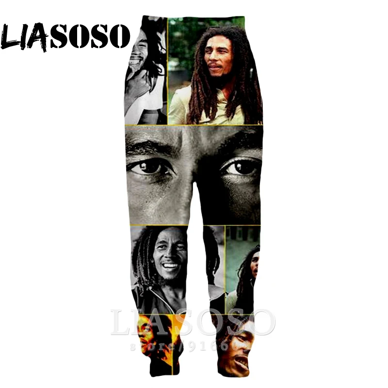 3d принт Для мужчин Для женщин топ с рисунком Bob Marley во всю длину регги впитывает пот и Штаны зимние Штаны аниме повседневные забавные брюки для бега E723 - Цвет: 2