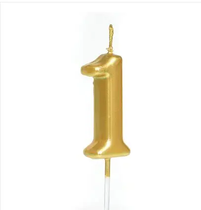 

Birthday party cake decoration supplies high-quality gold-plated digital love candle