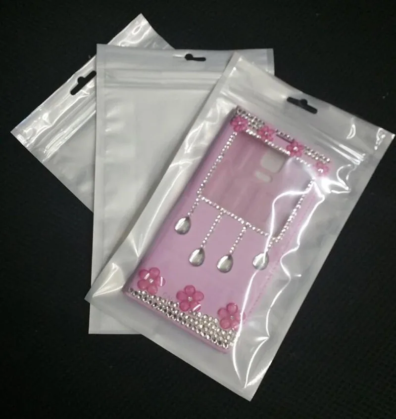 2000Pcs 13*21cm White/Clear Zip Lock Bag Plastic Retail Package With Hang Hole Packaging For Iphone Case | Дом и сад