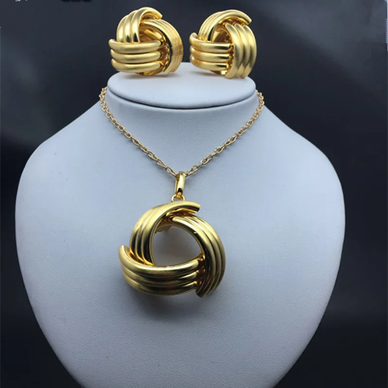 

F&Y High Quality Luxury Jewelry sets 2019 Vortex design Necklace Earrings Pendant Jewelry Sets For Women For Party Wedding