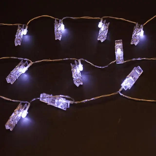 10 LED Clamp Hollow String Light Outdoor Christmas Party Pictures Decor
