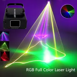 RGB Полноцветный лазерный проектор Линейный луч сканирует DMX DJ танцевальный бар кофе Рождественская домашняя дискотека эффект