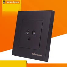 Wall Socket Panel Power Socket Outlet Plug Grounded 3 Holes 16A Black US Standard Electrical Switch Outlet 86mm * 86mm 110-250V jtron dc power outlet switch socket black 10 pcs