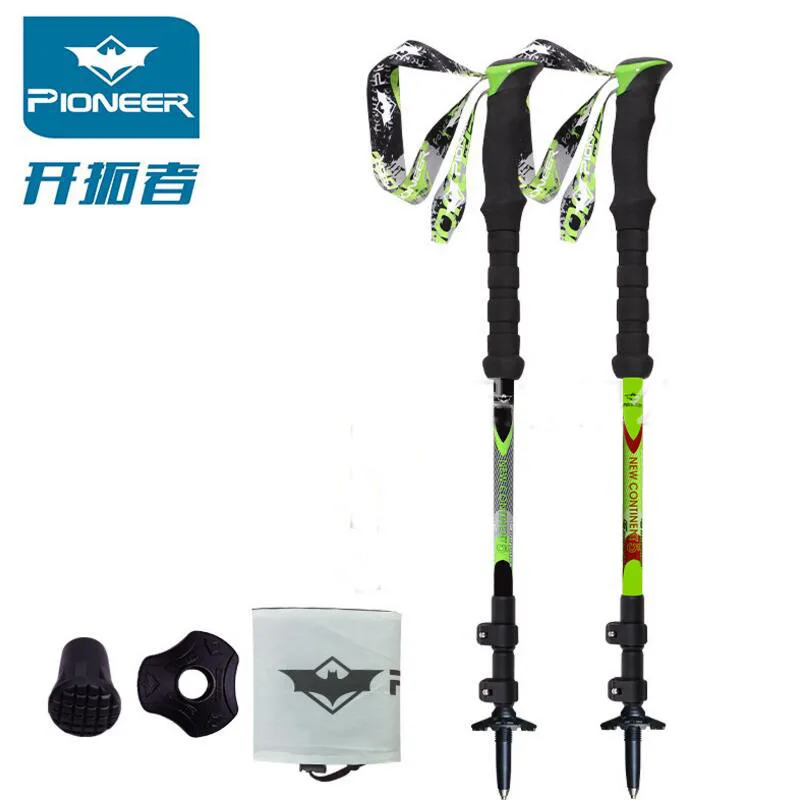 

PIONEER Hiking Trekking Poles Walking Cane EVA Rod Grips Carbon Sticks Mountaineer Climbing Nordic Camping Walking Stick 2PCS