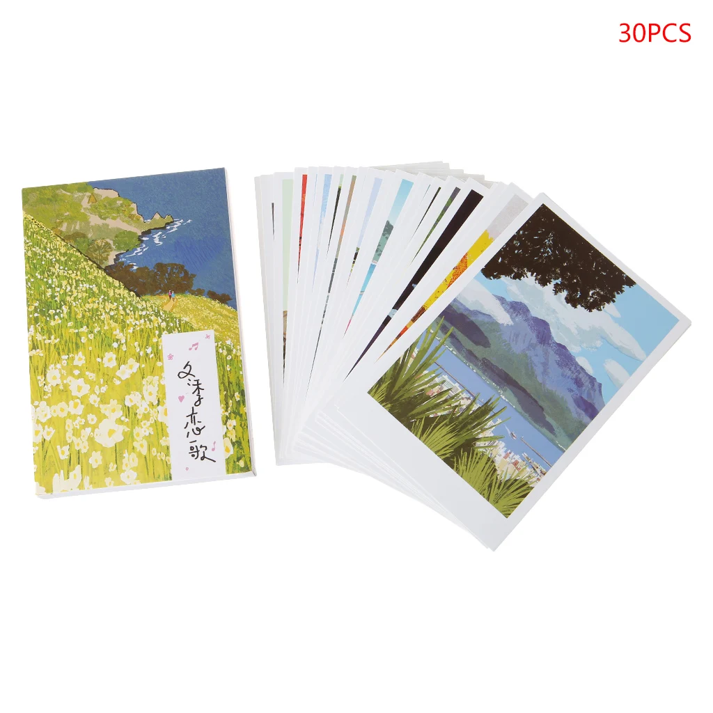 

30 Sheets Winter Sonata Paintings Retro Vintage Postcard Christmas Gift Card Wish Poster Cards