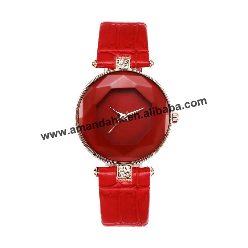 

Hot Cretaive Fashion Rhombus Diamond Watches Women Leather Watch Wholesale Casual Ladies Students Simple Round Dress Watches