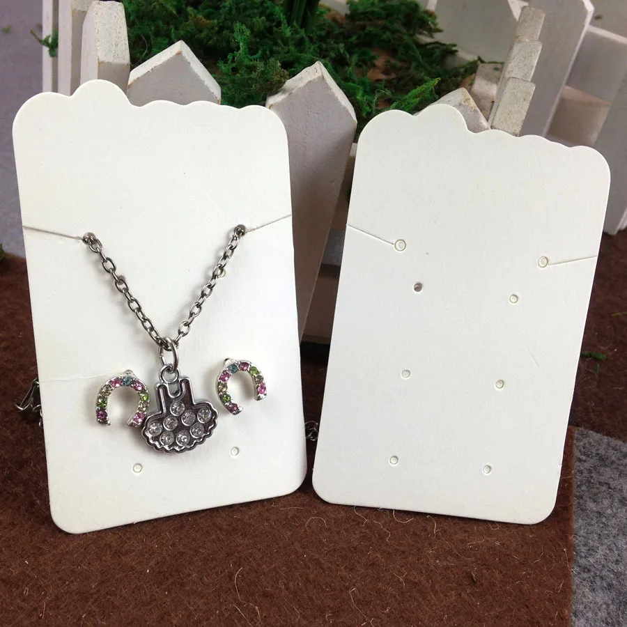Beige Necklace Earring Display Card Hot 2017 New Blank White Beige Necklace Earring Display Card Hot 2017 New Blank White Custom Logo Will Cost Extra Jewelry Mult Function In Packaging From