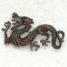 Pin broches de Strass vermelho Dragão C299 C3