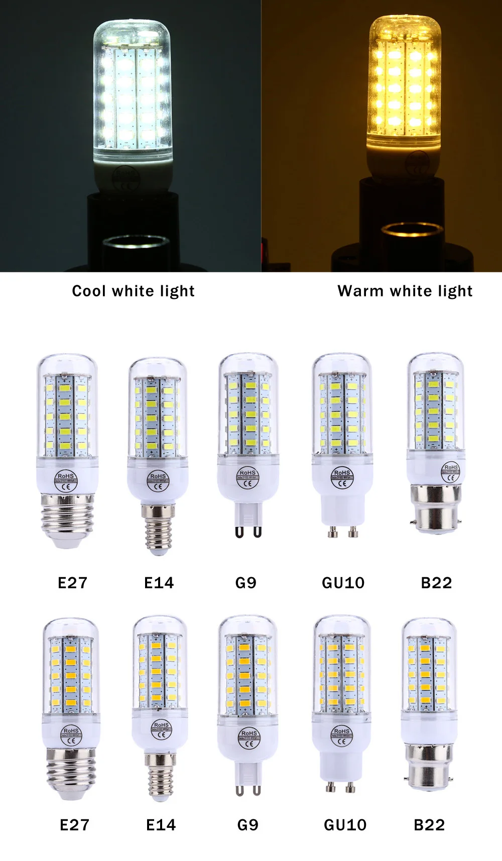 AC 220V E14 4,5 W 400-450LM SMD 5730 светодиодный кукурузная лампа светильник с 48 Светодиодный s