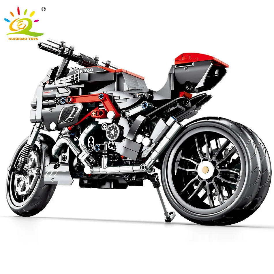 HUIQIBAO DIY Technic модель мотоцикла строительные блоки скорость города чемпионы