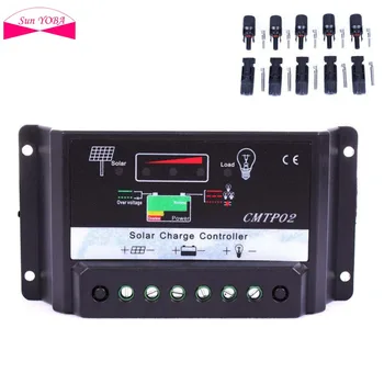 

SUN YOBA 20A MPPT Solar Charge Controller Panel Battery Regulator 12V/24V Automatic Switch with 5 pairs Solar Cable Connector