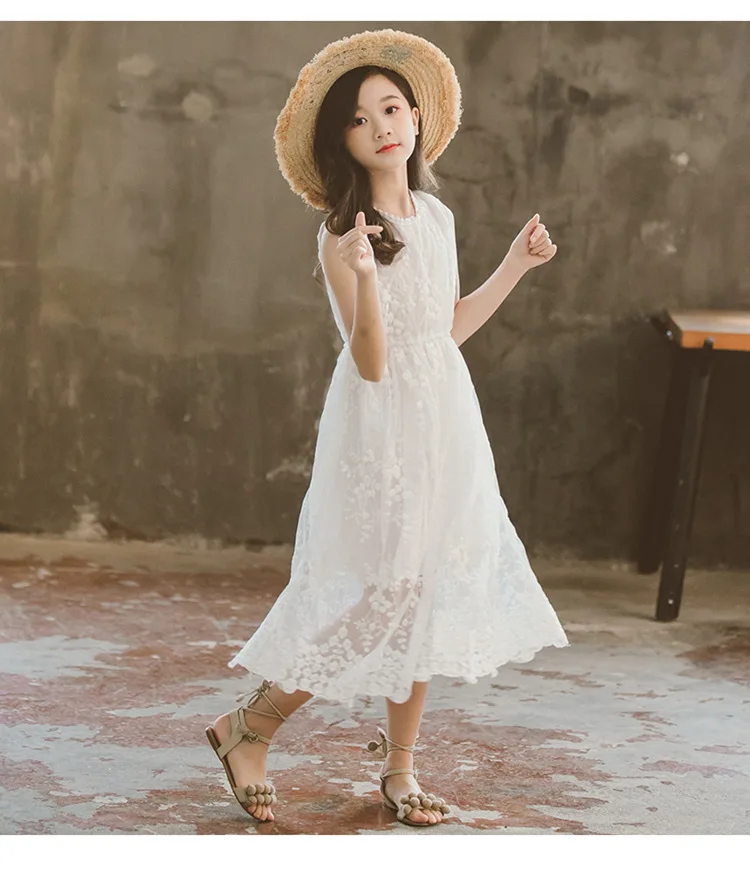 Baby Summer Dress Baby Princess Dress New Girls Lace Dress Kids Dresses High Waist Elegant Holiday Children Sundress,#5214
