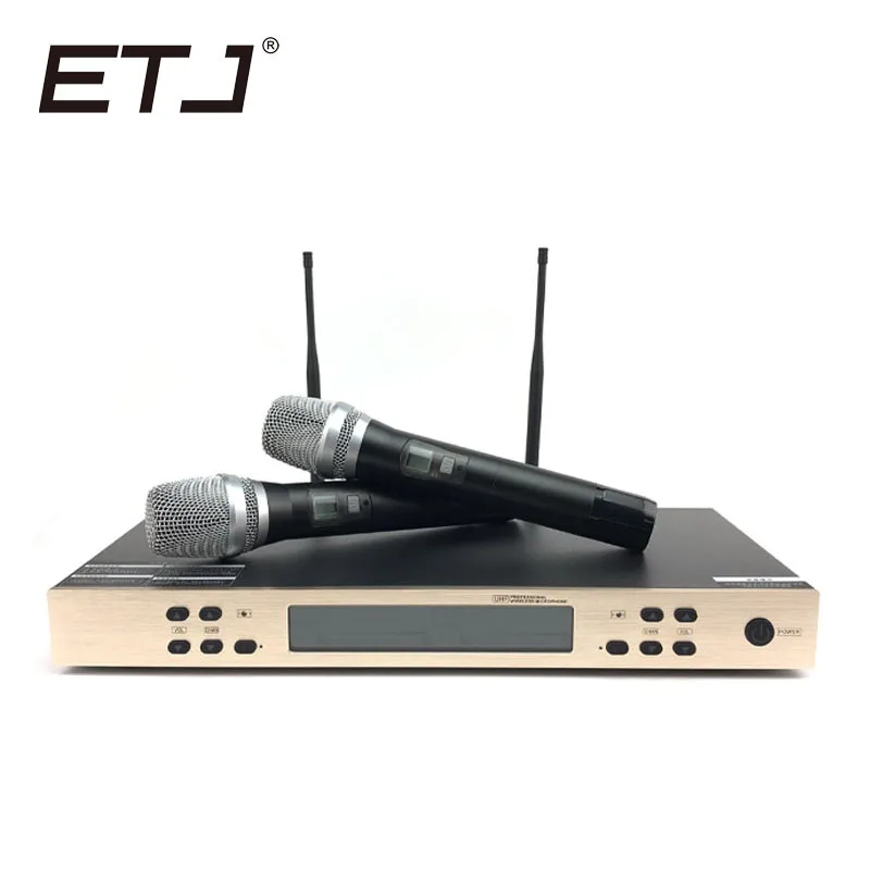 

ETJ Brand Dual Handheld UHF Wireless Microphone For Stage Performance Karaoke Microphone SH-100