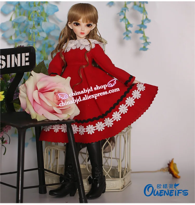 BJD SD Кукла Одежда 1/4 длинная красная зимняя юбка для Luts Iplehouse переключатель RL Кукла тело кукла аксессуары YF4-52