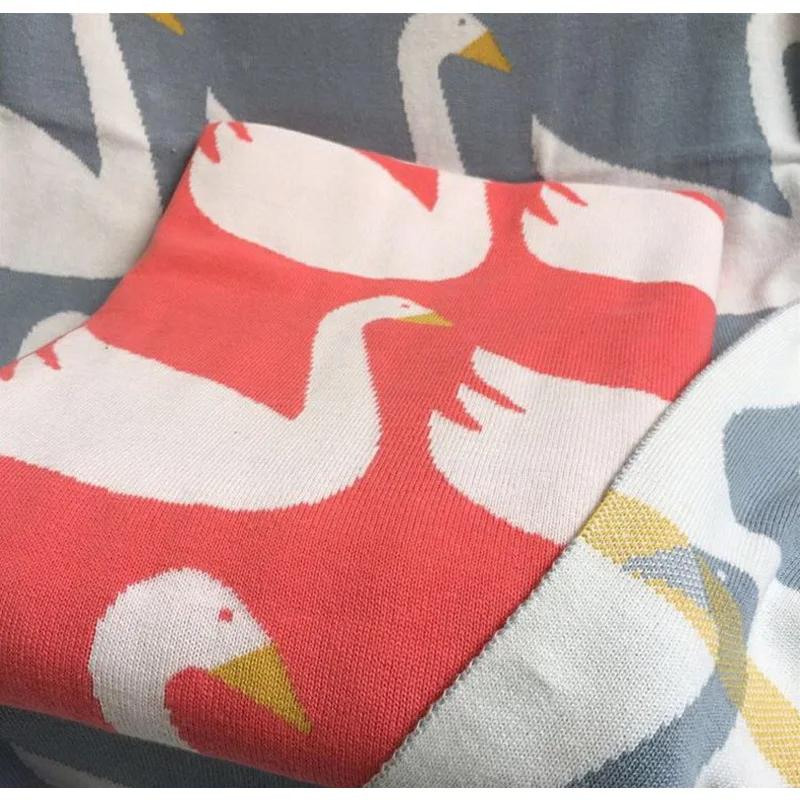 AAG Лебедь детское Хлопковое одеяло вязаное младенческое пеленание корзина чехол для коляски Многофункциональный новорожденный кровать одеяло четыре сезона универсальный