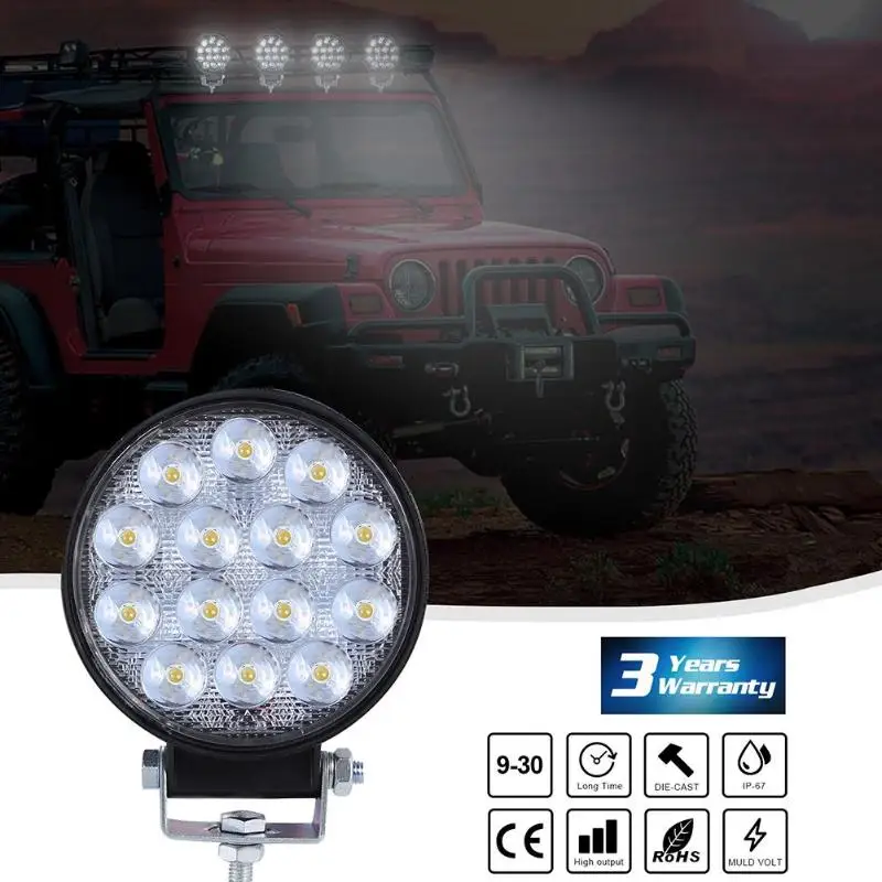140 W черный автомобиль фары светодиодный Offroad Подсветка пятно луча круглый IP67 Водонепроницаемый дальнего света внедорожник прожекторы фонари для грузовиков