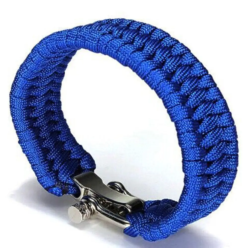 Многофункциональный плетеный браслет Паракорд 550, аксессуары для выживания в чрезвычайных ситуациях, веревка, шнур для кемпинга, военная техника, бразильский B1 - Цвет: Blue