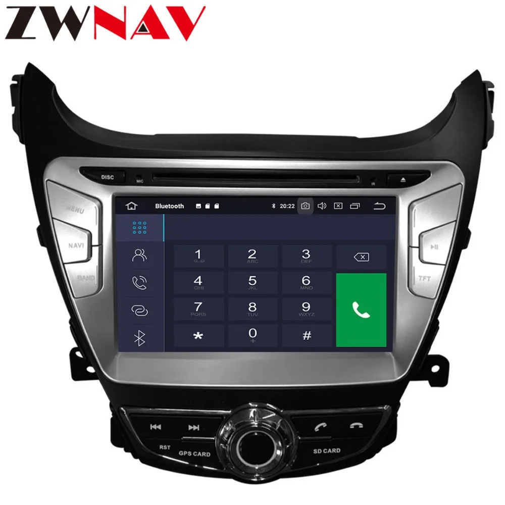 Sale ZWNAV Android 9 With DSP Car DVD Player For Hyundai Elantra 2011-2016 Radio Ibiza GPS map Navigation with Mirroring link RDS PX5 2
