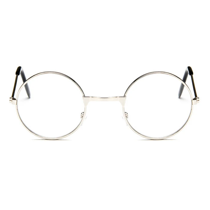 Iboode круглые очки оправы оптика дети с прозрачными линзами Близорукость Оптические прозрачные очки для детей мальчики девочки - Цвет оправы: Серебристый