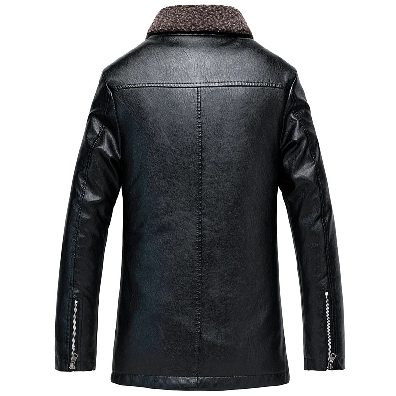 Модные зимние куртки мужские британские толстые бархатные теплые пальто повседневная верхняя одежда длинный Тренч мужские большие размеры M-8XL искусственная кожа байкерская куртка