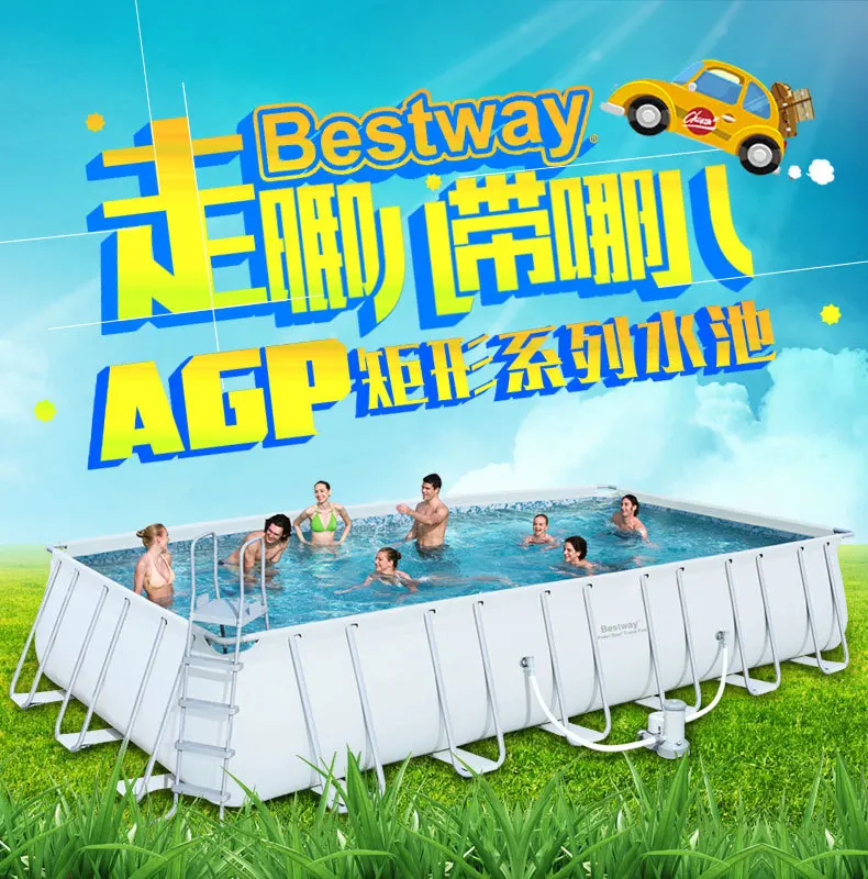 56470 Bestway 6,71x3,66x1,32 м(22'x12'x5") мощная стальная прямоугольная рама бассейн набор/над уровнем земли бассейн для взрослых и детей