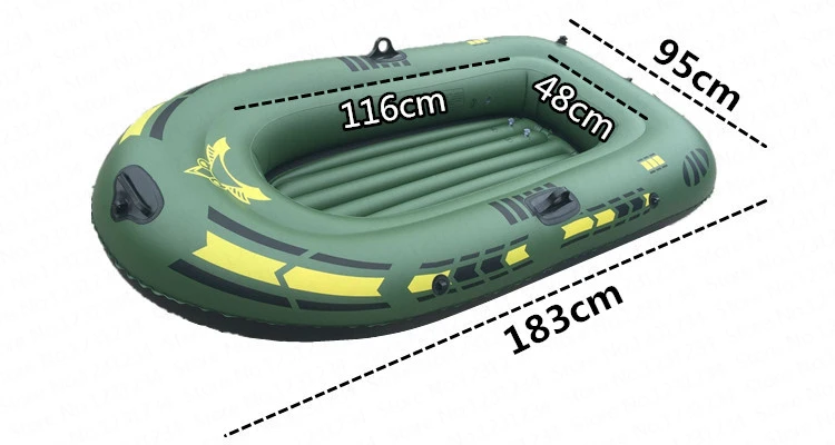 15% LM1243 супер утолщение ПВХ надувной лодке зеленый рыбацкая лодка с запасными Запчасти 200 кг нагрузка 2/3/4 лиц