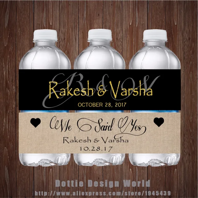 wedding water bottle