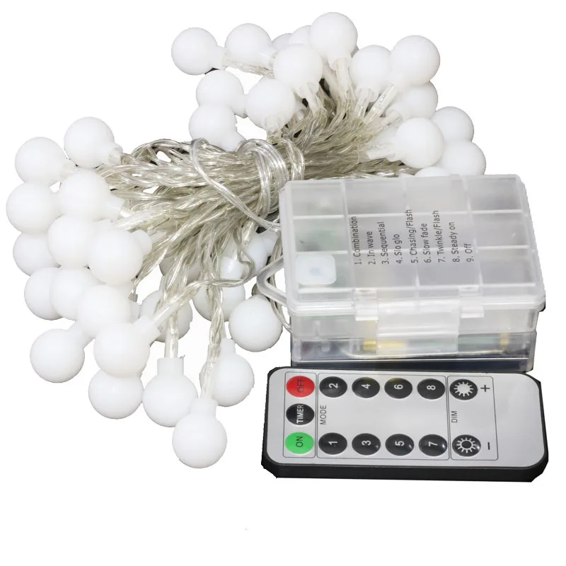 

5.3-10.3M Led Bulb String Light Battery Powered Baby Sleep Lights Children Party Bedroom Outdoors Decor Light Up Christmas Gifts