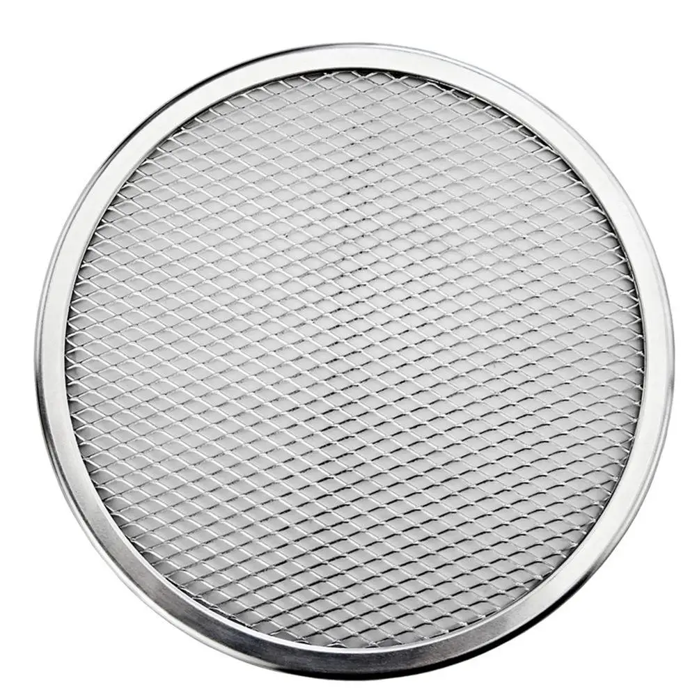 6-22inch Reuse Non-Stick Aluminum Mesh Pizza Screen Pasta Baking Tray Net Pizza Holder Bakeware For Home Pizza Shop