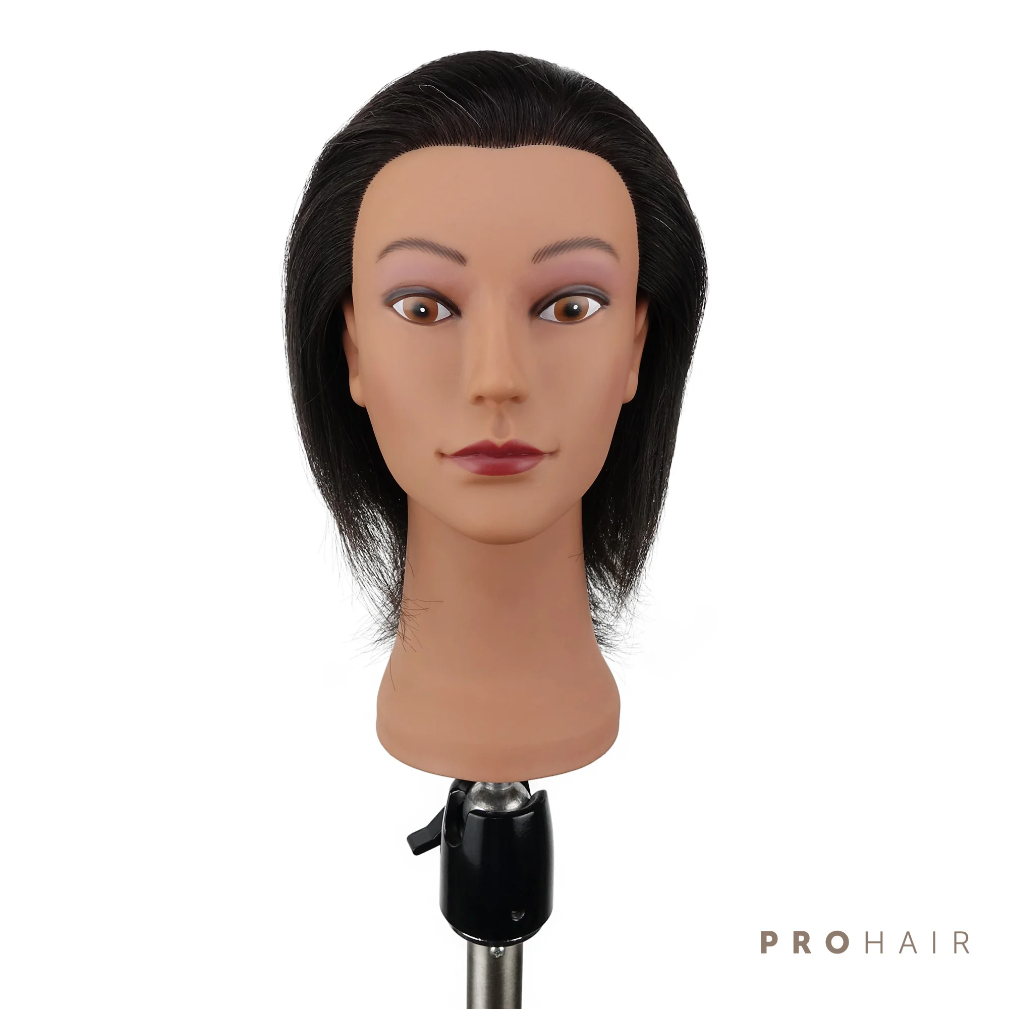 

PROHAIR 20CM 8'' 100% Human Hair Black MINI Training Head Salon Female Mannequin Head Hairdressing Practice Training
